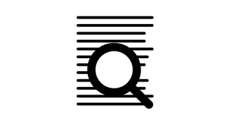 Icon zu Volltextsuche: Text und Lupe